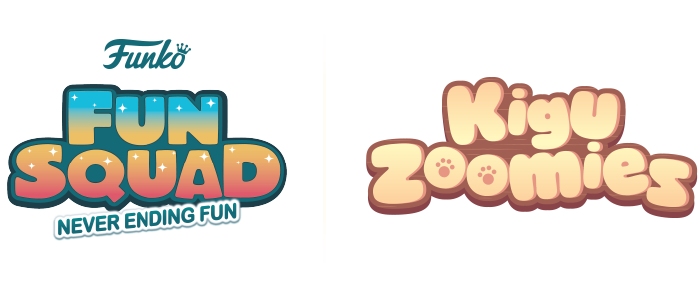 Funko Fun Squad and Kiguzoomies Premium Blind Box logos