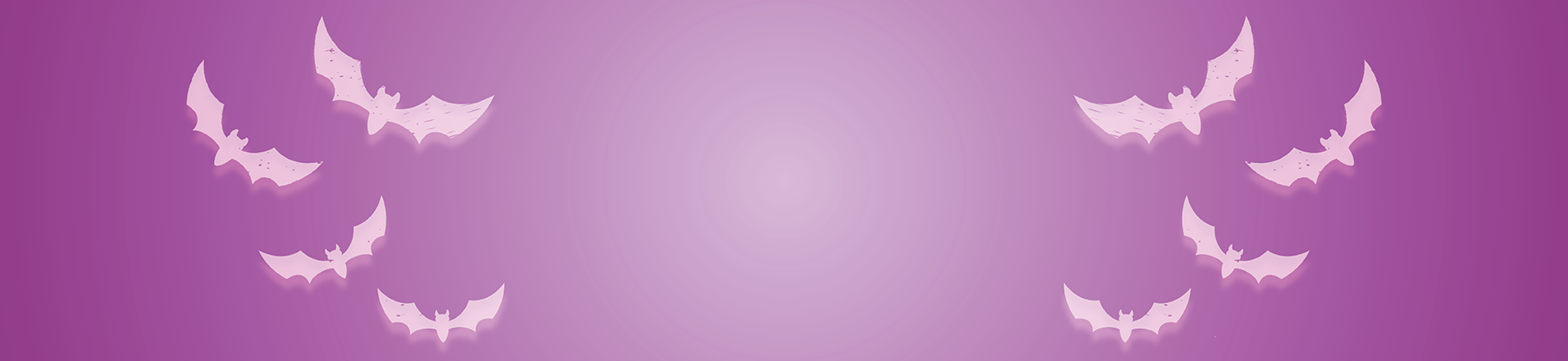 Light to Dark Purple radial gradient background with White faded bats