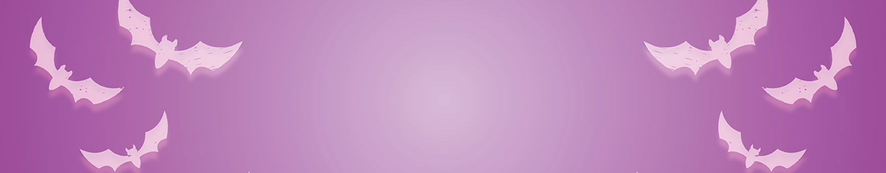 Light to Dark Purple radial gradient background with White faded bats