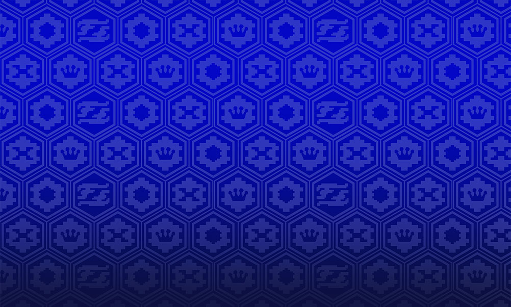 Dark to light Blue gradient background with seamless Funko Funime pattern